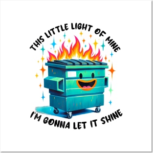 Funny Groovy This Little Light Of Mine Lil Dumpster Fire Posters and Art